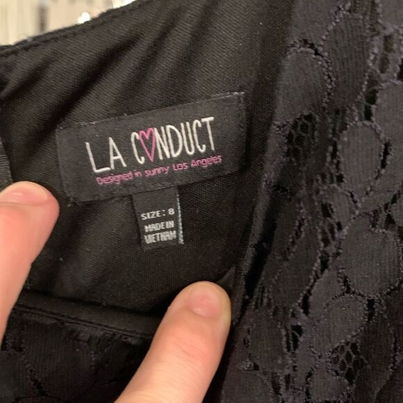 LA CONDUCT | Girls Black High Low Multi Colored Floral Party Church Summ… - Picture 6 of 7